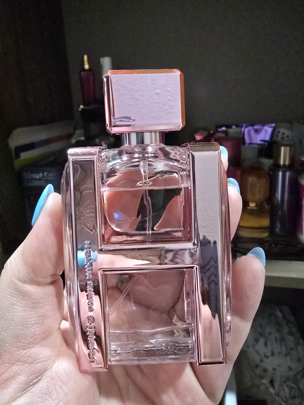 Rose Pink Geometric Glass Perfume Bottle- ICONIC PARIS HILTON